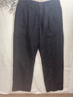 Haggar Black Pleated Dress Slacks